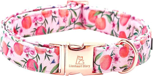 Lionheart glory Pink Dog Collar Peach Dog Collar Girl Soft Durable Adjustable Puppy Gift Collar Spring Collar Dog