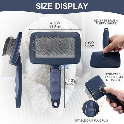 YIRU Large Firm Slicker Brush for Dogs Goldendoodles Poodles,Extra Long Pin Slicker Brush for Dog Pet Grooming Pins and Deshedding,Removes Long and loose Hair,Undercoat,25mm(1")