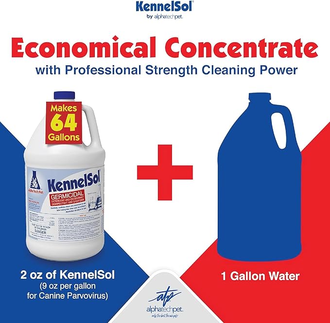 KennelSol 1-Step Kennel Cleaner, Liquid Disinfectant Cleaner, Effective Against Fungi, Bacteria and Viruses, 1 Gallon - Pack of 4 by Alpha Tech Pet
