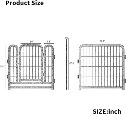 24" H Dog Crate Dog Playpen 8 Panels Furniture Heavy Duty Dog Fence Door with Side Openings,for Large Medium Small Dogs Indoor Outdoor Foldable Pet Exercise Pen,White