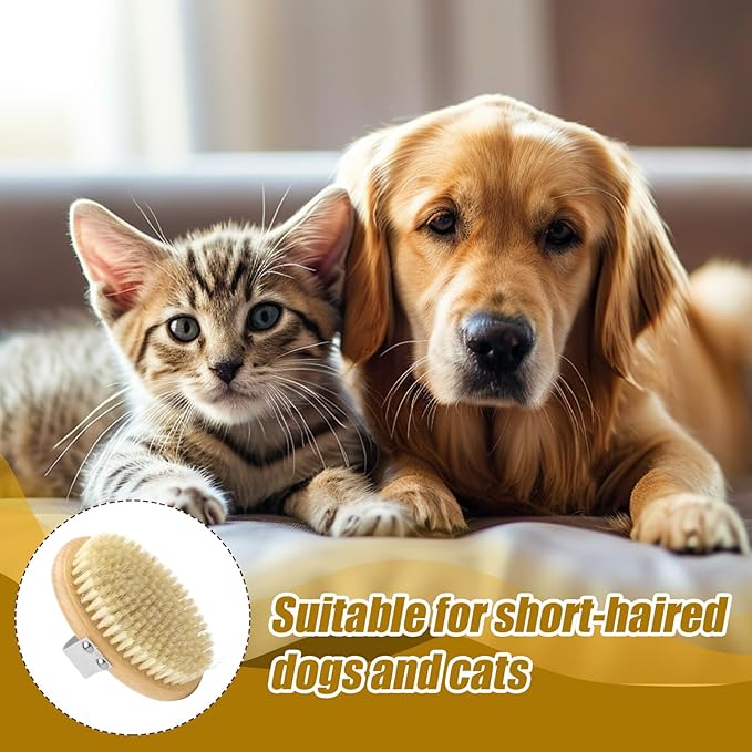 Pet Palm Brush for Dogs & Cats, Puppy Hand Brush for Massaging Grooming Shedding, Soft Bristle Kitten Brush Efficient Pet Loose Hair Remover Comb Supplies for Long and Short Hair Pets(Brown)