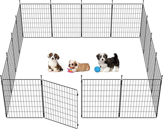 FXW MiniPaws Dog Playpen for Yard & RV Camping, Expandable 32-inch 16 Panels for Small and Medium Dogs, Portable for Indoor and Outdoor Use