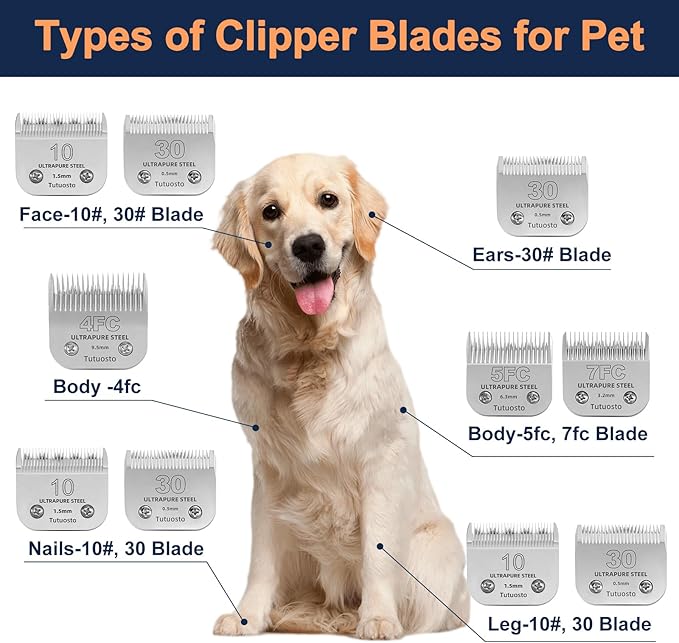 30# Clipper Blades Pet Grooming Clipper Replacement Blades Detachable Blade Compatible with andis/wahl/Oster Dog Clippers