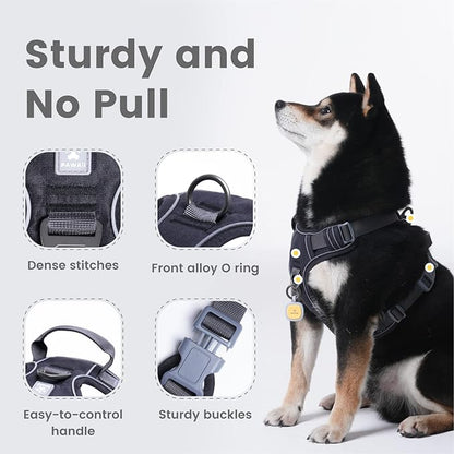 Pawaii Dog Harness for Small Dogs, Dog Harness with Pet ID Tag, No Choke Dog Harness, Adjustable Soft Padded Pet Vest with Easy Control Handle