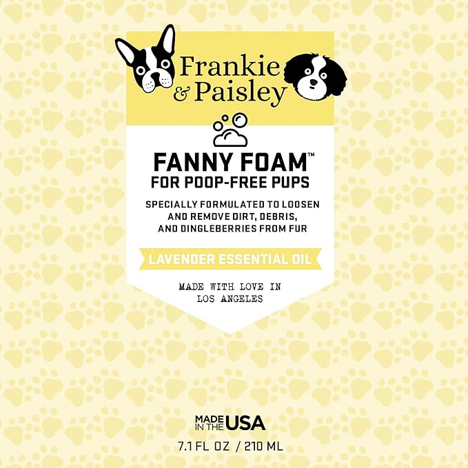 Fanny Foam No Rinse Waterless Dog Shampoo and Paw Cleaner for Dogs | Dingleberry Removal | Easy Glide Formula Loosens Stuck On Dirt, Debris from Fur Painlessly and Safely | Puppy and Senior Approved