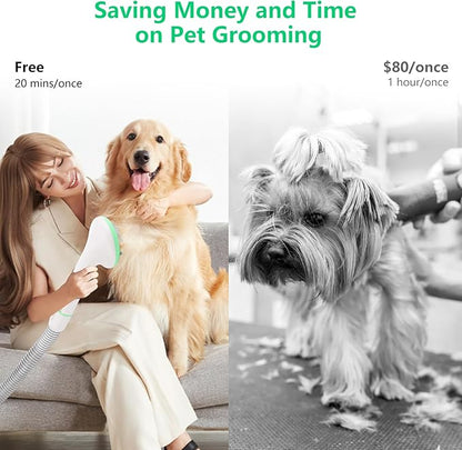 PioneerWorks Pet Grooming Vaccum, 13400Pa Pet Grooming Kit for Dogs at Home, Low Noise Pet Hair Vacuum Cleaners for Home Pets, with 5 Dog Grooming Tools for Dogs, 2L Dust Cup
