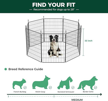 FXW MiniPaws Dog Playpen for Yard & RV Camping, Expandable 32-inch 48 Panels for Small and Medium Dogs, Portable for Indoor and Outdoor Use