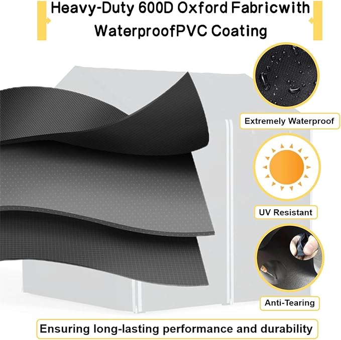 Outdoor Dog Kennel Cover, 4 ft. x 4 ft. x 4.5 ft. Outdoor Large Full Cover Dog Kennel Cover, 600D Heavy Duty Waterproof, Windproof, UV Resistant (Cover Only)
