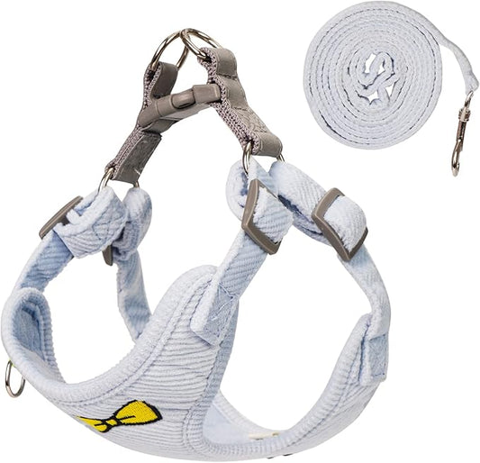 No Pull Dog Harness with Leash Pet Soft Vest Harness and Leash Set Dog Cat No Choke Escape Proof Harness Reflective Step in Harness for Small Medium Dogs Cats (Baby Blue, Large)