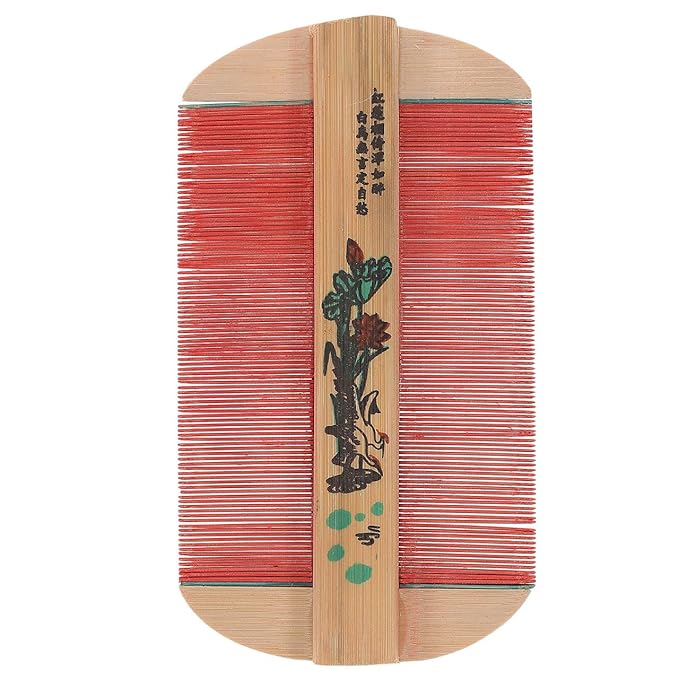 SUPVOX Bamboo Double-Sided Fine Tooth Hair Comb for Dandruff and Removal, Smooth Wooden Comb for Home, Travel, Outdoor