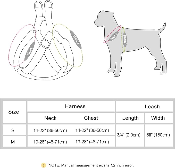 Beirui Soft Small Dog Harness and Leash Set-Adjustable Step in Dog Harness for Small Dogs-Easy Walk Dog Harness Small Sized Dog-Warm No Pull Dog Harness and Leash Used in Autumn Winter(Dark Blue,S)