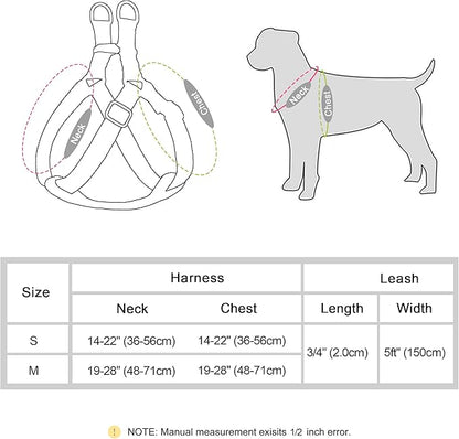 Beirui Soft Small Dog Harness and Leash Set-Adjustable Step in Dog Harness for Small Dogs-Easy Walk Dog Harness Small Sized Dog-Warm No Pull Dog Harness and Leash Used in Autumn Winter(Dark Blue,S)