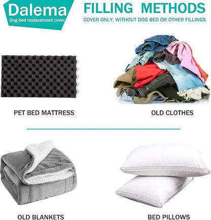 Dog Bed Cover 20Lx15Wx3H Inch.Waterproof Heavy Duty Durable Oxford Dog Bed Replacement Covers with Zipper.Washable Removable Pet Bed Mattress Protector Cover.Black,Cover Only.