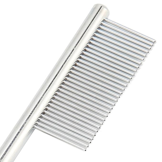 Pet Teeth Comb, Fine Tooth Spacing Detangling Open Knots Loose Hair Rounded Ends Teeth Dog Grooming Comb for Cats Dogs Pets