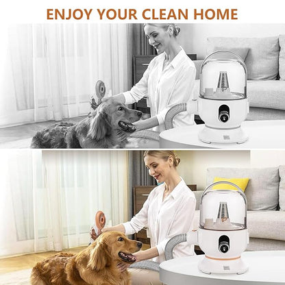 Pet Grooming Kit & Vacuum Suction 99% Pet Hair, 5 In-1 Pet Grooming Kit With 2L Large Capacity Dust Cup, Low Noise Dog Hair Remover for Shedding Grooming Dogs Cats and Other Animals,