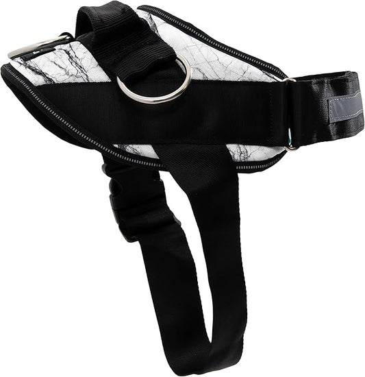ShawnCo Essential Dog Harness, No-Pull Pet Vest with 3 Leash Clips, No Choke, Reflective, Adjustable and Padded, for Easy Walking and Training for Small, Medium and Large Dogs (White Marble, XL)