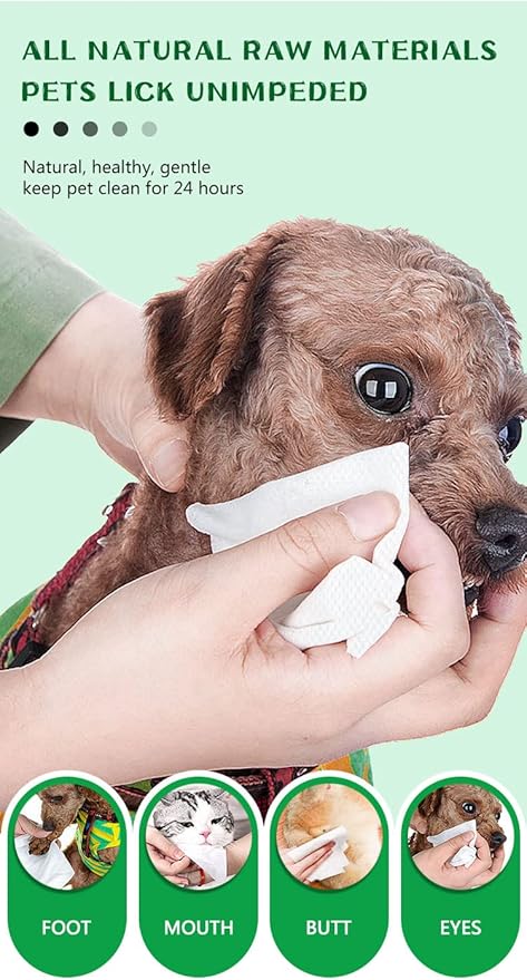 Unscented Dog Wipes – 25 pcs Pet Wipes for Paw Face Ears and Butt – Cat & Dog Wipes Cleaning – Kitten and Puppy Grooming Bath Wipes 6x8 Inch