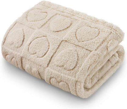 Luciphia Small Dog Blanket Washable Pet Bed Cover Soft Fluffy Puppy Blanket with Premium Fleece Cozy Calming Cat Blankets for Indoor Cats Beige 30x20 inch
