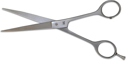 Mars Professional Stainless Steel Curved Scissors Shears, Nickel Finish,7" Length