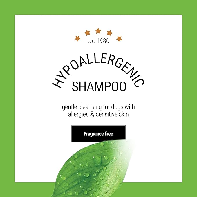 Hypoallergenic Dog Shampoo, 1 Gallon - All Natural Ingredients, for Pets with Sensitive Skin, Hypoallergenic, 5 to 1 Concentration, Non-Scented