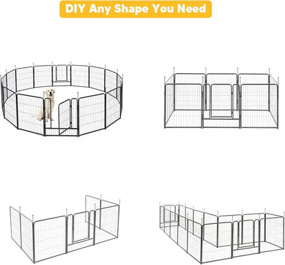 TMEE Dog Playpen, 40" Height 16 Panels Outdoor Dog Fence Pet Play Pen, Puppy Pens for Large/Medium/Small Dogs, Ideal for RV, Camping, Yard, Indoor
