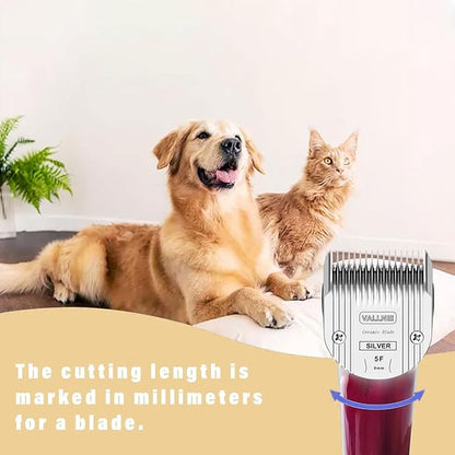 Detachable Adjustable Pet Dog Grooming Clipper 5-in-1 Blade Compatible with WAHL Professional Animal Blade Arco, Bravura, Chromado, Creativa, Figura, and Motion Pet, Dog, and Horse Clippers(5F)(2PACK)