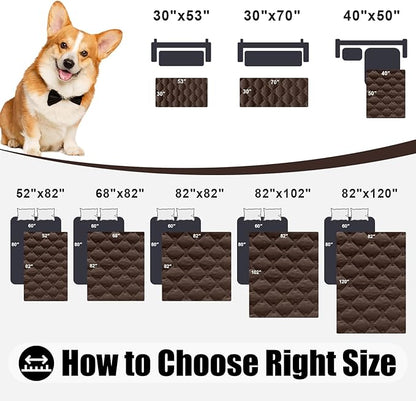 Smiry Waterproof Dog Blanket, Soft Dog Bed Cover Pet Blanket, Reversible Couch Cover for Dogs Washable, Pet Couch Covers for Sofa Furniture Protector for Puppy Cat (52x82 Inch, Chocolate/Dark Grey)