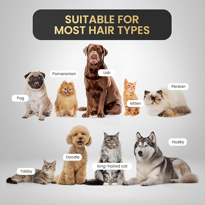 Pet Grooming Comb for Dogs and Cats - Detangling, Dematting, and Massaging with Self-Cleaning Button - Pet Care, New Puppy Gift, New Kitten Gift, Pet Grooming, Luxury Pet Care, Undercoat Rake, Black
