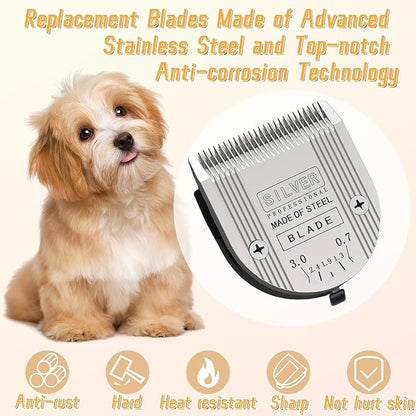 Professional Animal 5-in-1 Adjustable Blade Compatible with WAHL Arco, Bravura, Chromado, Creativa, Figura, and Motion Pet, Replacement Blade 1Pc+Guide Comb 3/8”~1/2” 3Pcs.
