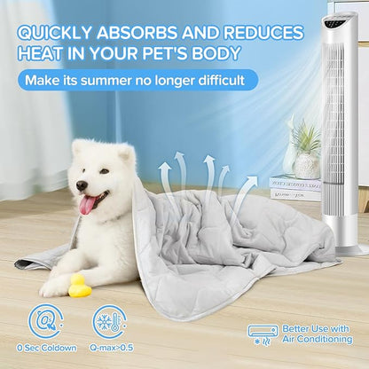 Rywell Cooling Mat 60 * 80IN, Cooling Comforter for Home Use Q-Max>0.5, Cooling&Soft Surfaces for All Seasons,Protect Furniture,Washable Cooling Blanket