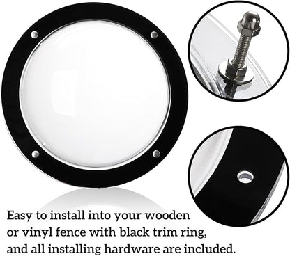 Goaste 2 Pack Dog Fence Window, 12.4 Inch Clear Pet Dome, Durable Plastic Pet Peek Windows Playground, Doggie Fence Safe Domes, Pets Supply for Dog Cat Horse, 12.4 x 4.9 Inch
