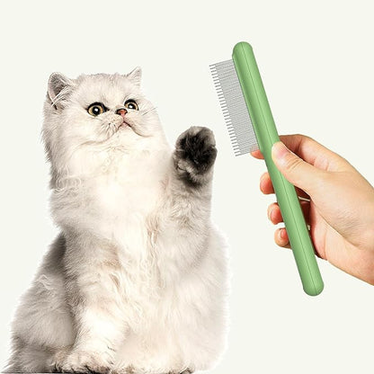 Small Dog Grooming Brush,Puppy Hair Brush for Shedding Tangles Pet Hair Removal Comb Stainless Steel Teeth Flea Comb - Perfect for Shih Tzus,Yorkies,Maltipoos,Maltese,Small Breeds (Long & short teeth)