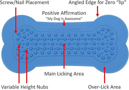 Lick Lick Pad Dog Accessories | Pet Shower Attachment | Dog Peanut Butter Lick Pad | Dog Bathing Station | Dog Bathing Supplies | Veterinarian Used | Suction to Wall | Large (Large - 2 Pack, Blue)
