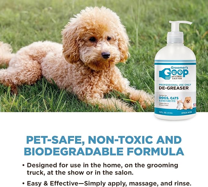 Groomer's Goop Pre-Bath Treatment De-Greaser for Dogs & Cats - 16 oz Bottle