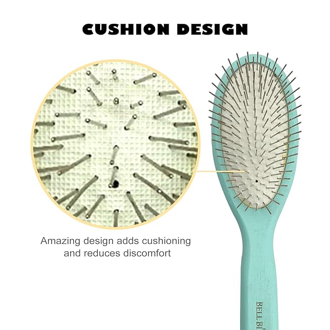 Der Meister Pin Brush, Pets Shedding Tool for Dogs and Cats, Dematting and Grooming with All Hair Types, Remove Loose Fur, Undercoat, Mats, Tangled Hair, Knots (Green)