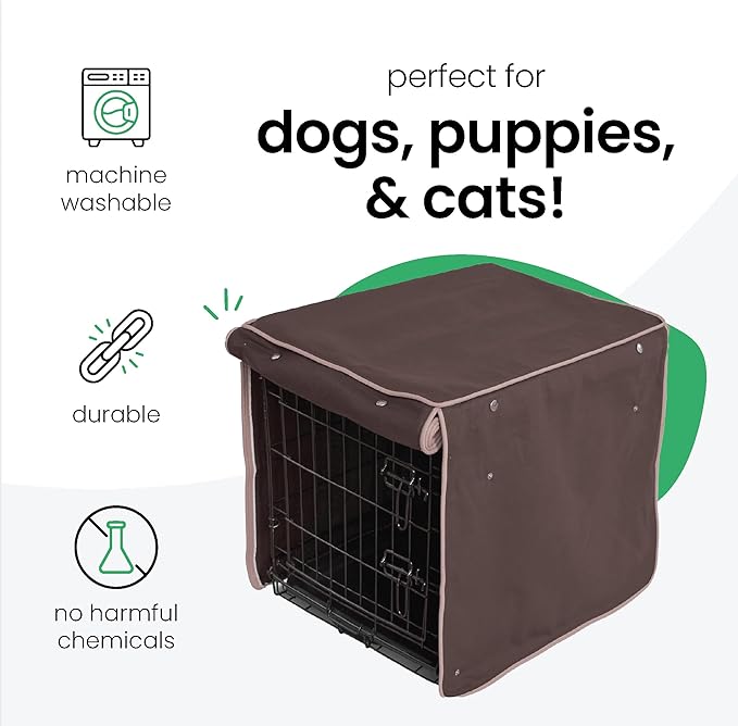 Molly Mutt Landslide Dog Crate Cover, 100% Cotton Canvas Cover with 2 Roll-Up Panels, Ideal for Dog or Cat Crate, Durable, Washable, and Free of Harmful Chemicals, 30" x 21" x 24"
