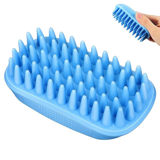 Silicone Dog Bath Brush Soft Tpe Dog Shampoo Scrubber for Bathing Grooming Gentle for Dogs Cats Non-slip Grip Removes Loose Hair Versatile for Massaging Washing