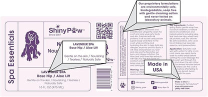 Lavender Shampoo Spa Essentials Nourishing Dog Body Wash 16 oz by Shiny Paw | Anti Itch Shampoo for Dogs | Dog Bath Coat Cleansing for Dogs | Made in The USA