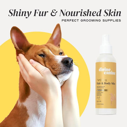 Cleansing Hair and Body Spray for Dogs - 5.1 Fl Oz of Dog Deodorizer, Long Lasting Formula - Everyday Body Spray with Aloe, Lemongrass Oil, and More - Made in The USA