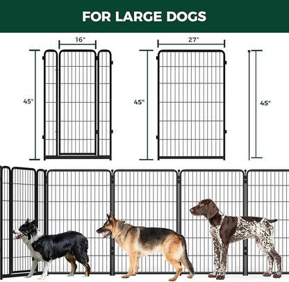 FXW Homeplus Dog Playpen for Indoor Use - Stress-Free and Safe Play, Heavy Duty 45 Inch 6 Panels Dog Pen for Large Dogs, Black│Patented