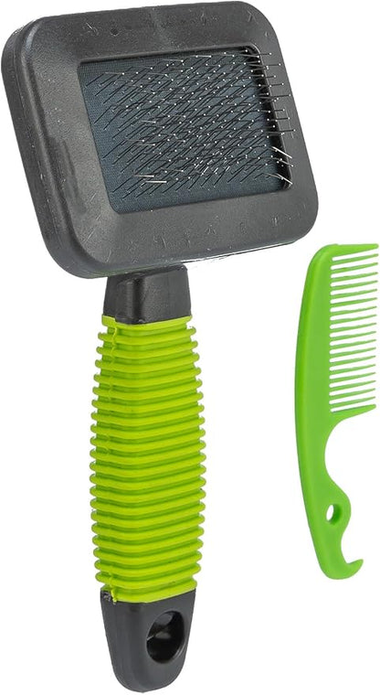 TRIXIE Pet Grooming Soft Brush & Comb Set for Puppies, Kittens, and Small Animals