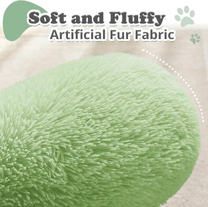 JOLLYVOGUE Dog Beds, Calming Small Dog Bed, Anti-Anxiety Dog Bed for Small Dogs, Fluffy Donut Dog Bed, Cozy Dog Cat Cushion Bed for Small Medium Dogs and Cats (20")