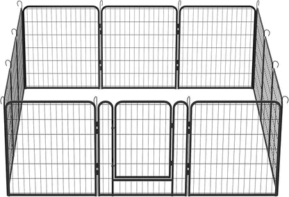 KEIKI 16 Panels 31.7" H Heavy Duty Metal Playpen with Door for Dog Fence,Pet Exercise Pen Versatile Shape for Outdoor Indoor