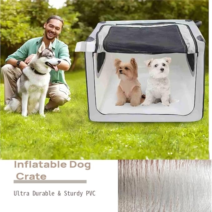 Collapsible Dog Crate - Portable Dog Travel Crate Kennel for Medium Dogs, Soft Sided Folding Dog Crates Indoor, Outdoor 31’’Lx35’’Wx25’’H