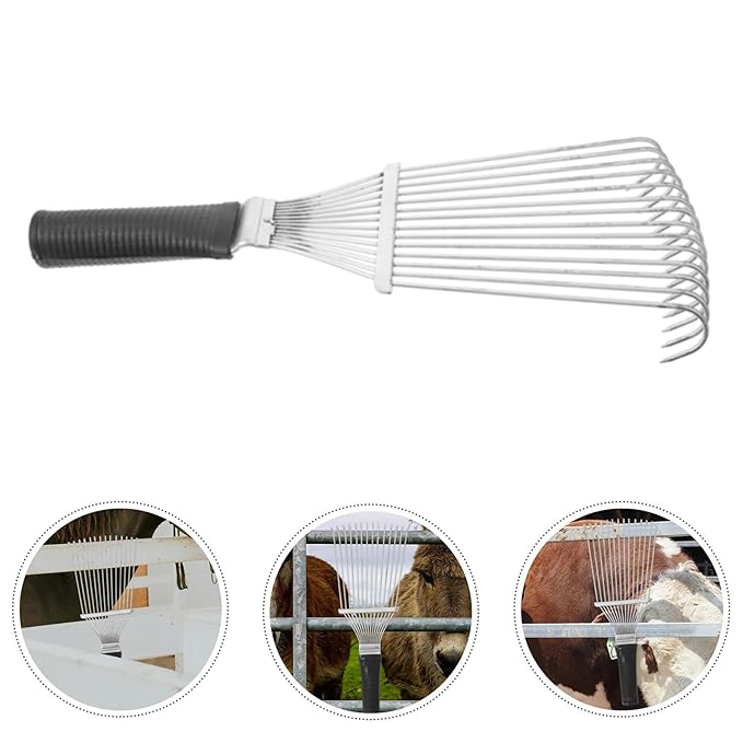 Yardwe Horse Dematting Brush Rake Comb Pet Comb Rake Comb Grooming Brush Hand Undercoat Scrubber Pet Combing Kit for Horses Grooming Rake Dogs Dog Rake