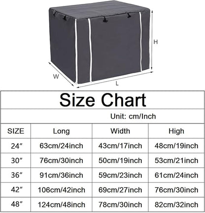 Geyecete Dog Crate Cover - Dog cage Covers Universal Fit for 24-48Inch Wire Dog cage, Lightweight Polyester Fabric, Breathable Double Door Dog Cage Cover-Gray-42 Inch