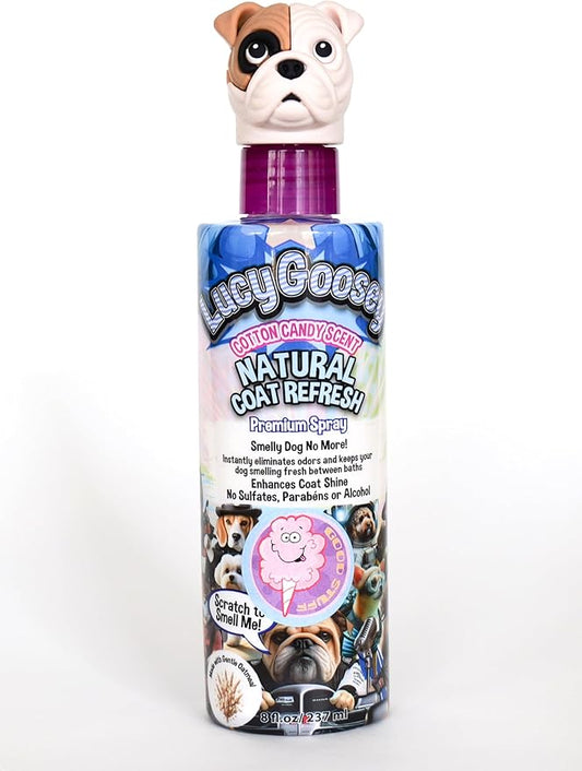 Dog Leave-in Conditioner and Detangler Spray – Odor Eliminator, Hydrating, Non-Greasy, Alcohol-Free Grooming Spray for Soft, Shiny Fur - Cotton Candy Scent – 8 oz