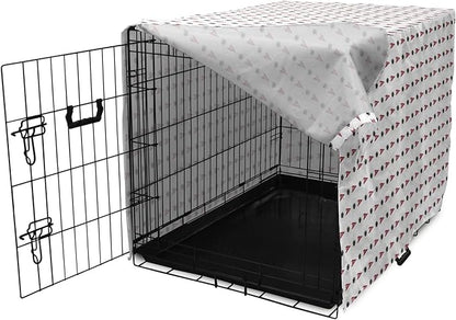 Lunarable Football Dog Crate Cover, Sportss Pennants Balls with Retro Burst Effect Graphic Game, Easy to Use Pet Kennel Cover for Small Dogs Puppies Kittens, 22 Inch, Maroon Black White