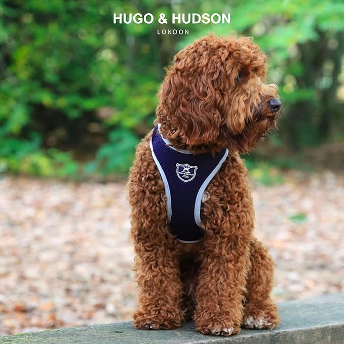 HUGO & HUDSON Dog Harness No-Pull Pet Harness Adjustable Quick Dry Mesh Padded Vest, Navy, XS