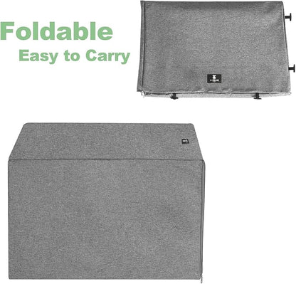 X-ZONE PET Double Door Dog Crate Cover - Polyester Pet Kennel Cover (Fits 24 30 36 42 48 inches Wire Crate) (42 Inch, Grey)
